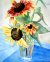 Blue Bench Sunflowers
