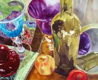 Fruit, Bottle & Goblets.