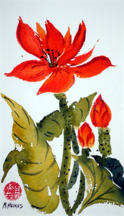 Lotus with Two Buds