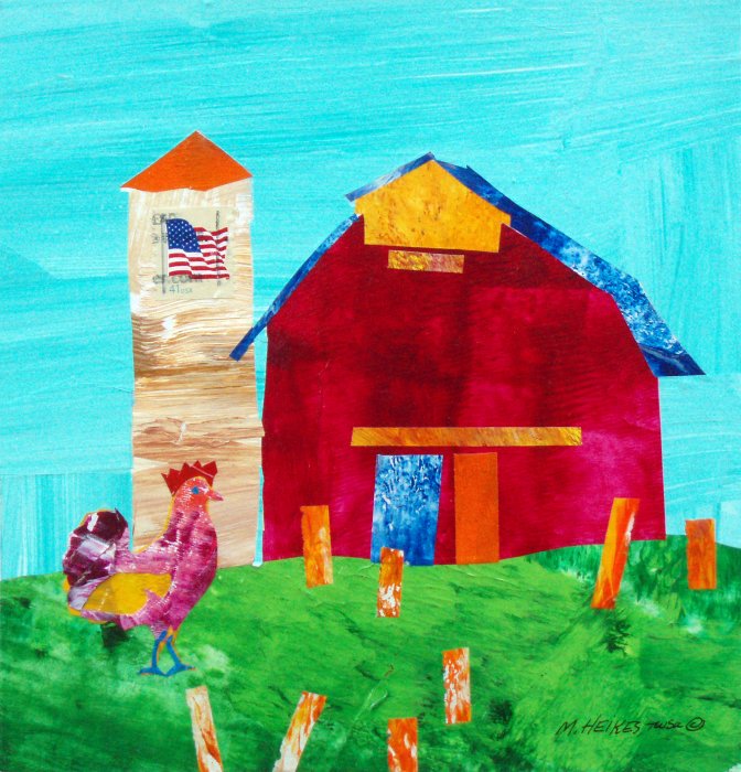 Red Barn & Rooster