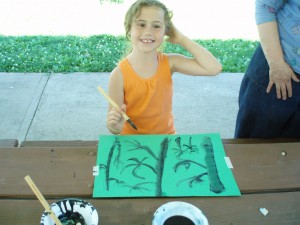 Girl with her painting