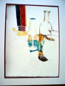 Glassware painting in progress