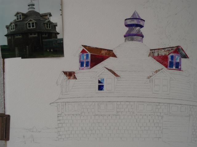 New barn collage in progress New barn collage in progress