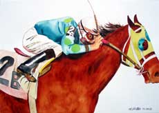 Jockey Riding Horse.