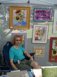 Marybeth at her booth space.